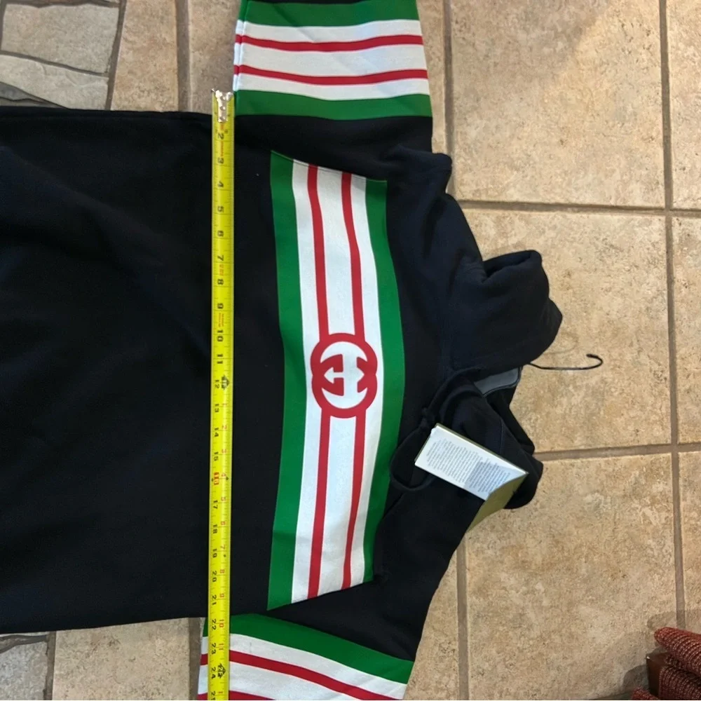 Men's Gucci interlocking G web stripe cotton hoodie size XS fits like medium